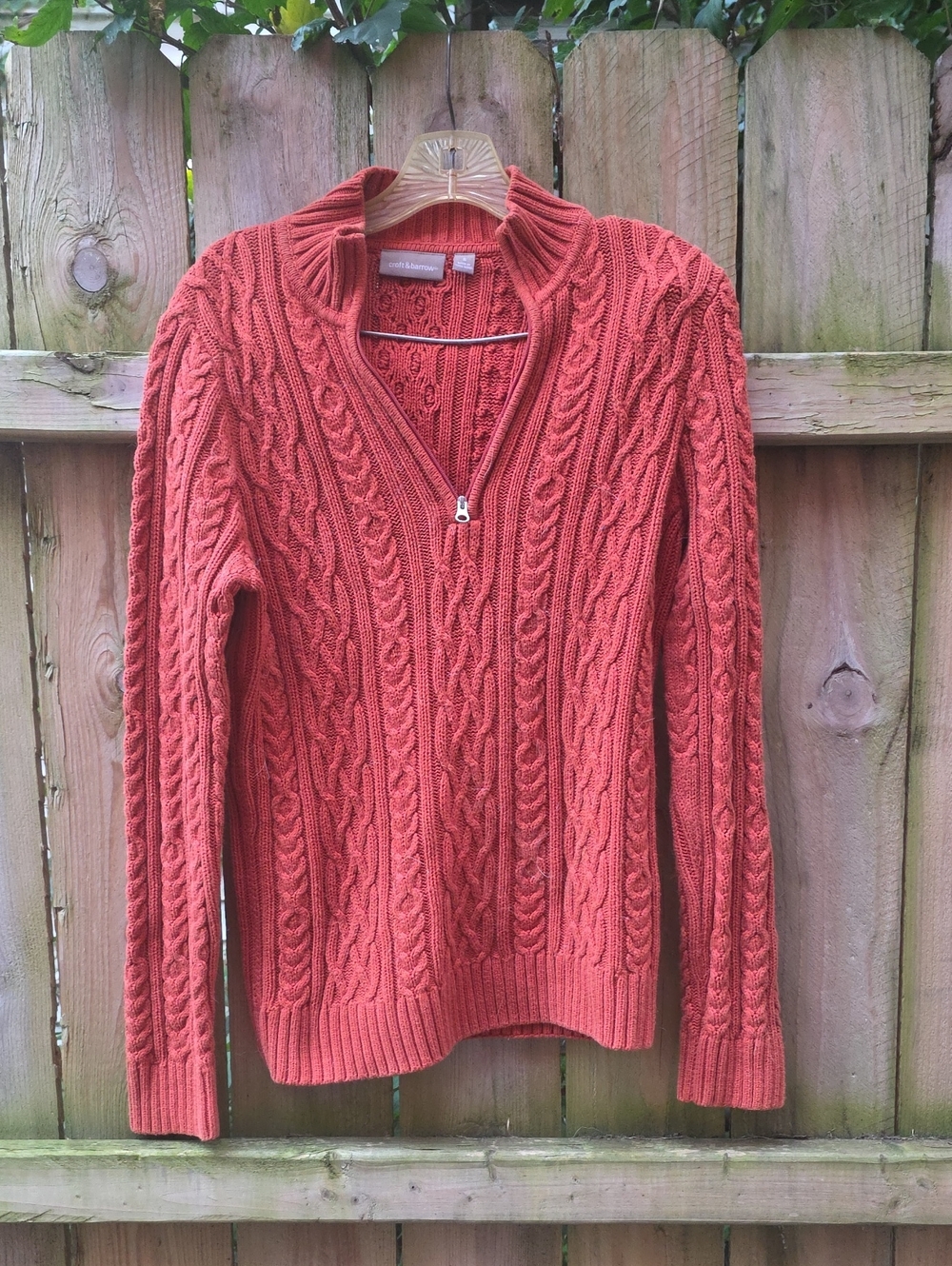 croft & barrow Cable-Knit Half-Zip Sweater - Rust